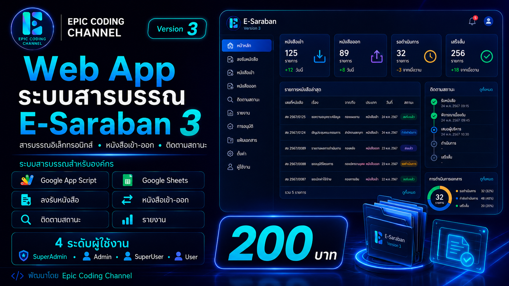 Web App ระบบสารบรรณ E -Saraban Version 3